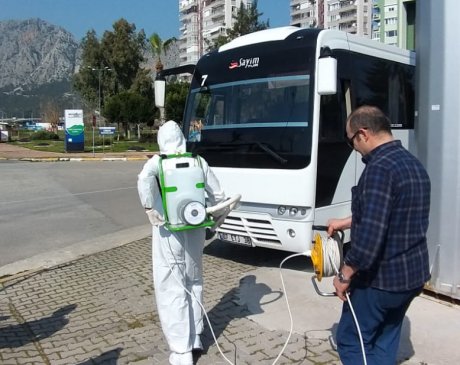 Sayim Tur - COVID-19 için Filosunda bulunan Tüm araçların Dezenfekte işlemini yaptırdı.